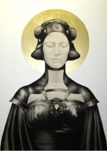 Lamia (naar George Frampton), Potlood, acryl en olieverf op doek.